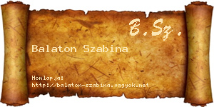 Balaton Szabina névjegykártya